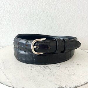 Rod Patrick Boots Mens Black Western Belt Size 44 & 1 3/8in Wide Taper Caiman